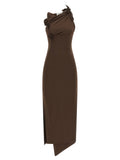 Coperni Brown Recycled Polyamide Long Dress
