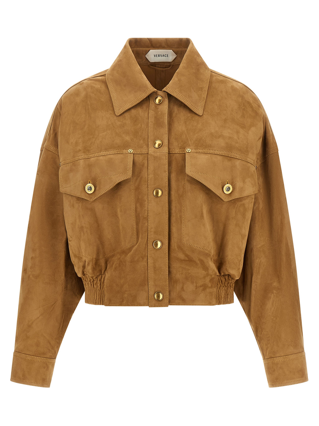 Versace Brown Lamb Leather Leather Jacket