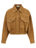 Versace Brown Lamb Leather Leather Jacket