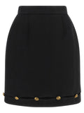 Versace Black Virgin Wool Long Skirt