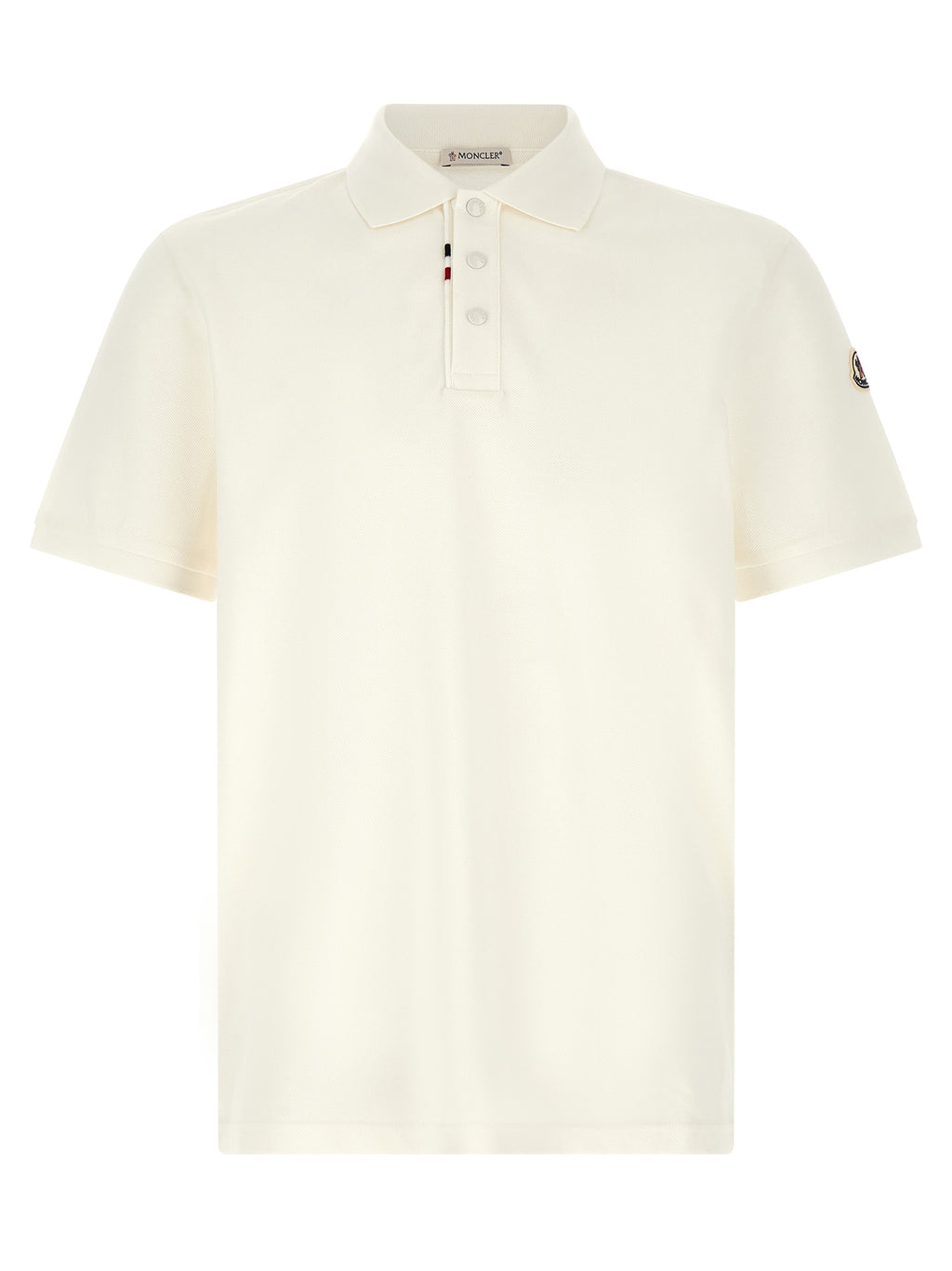 Moncler White Cotton Polo Shirt