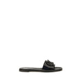 Valentino Garavani Black Calf Leather Bos Taurus Flat Sandals
