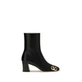 Valentino Garavani Black Calf Leather Bos Taurus Ankle Boots