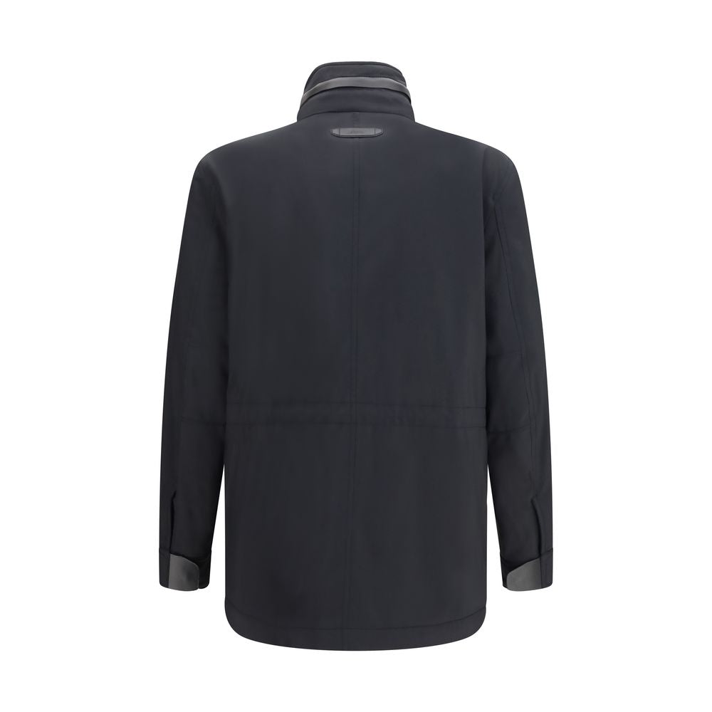 Brioni Blue Wool Oves Aries Full-Length Jacket