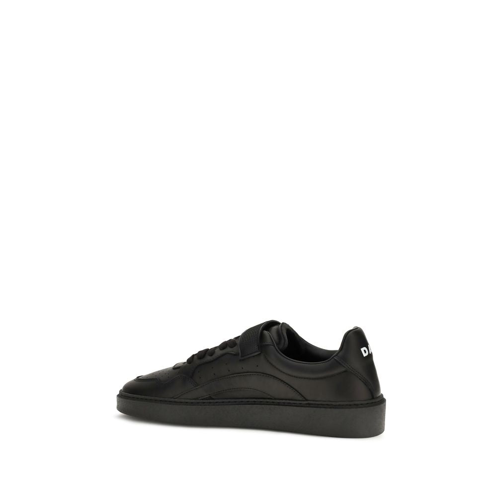 Dsquared² Black Calf Leather Bos Taurus Athletic Sneakers