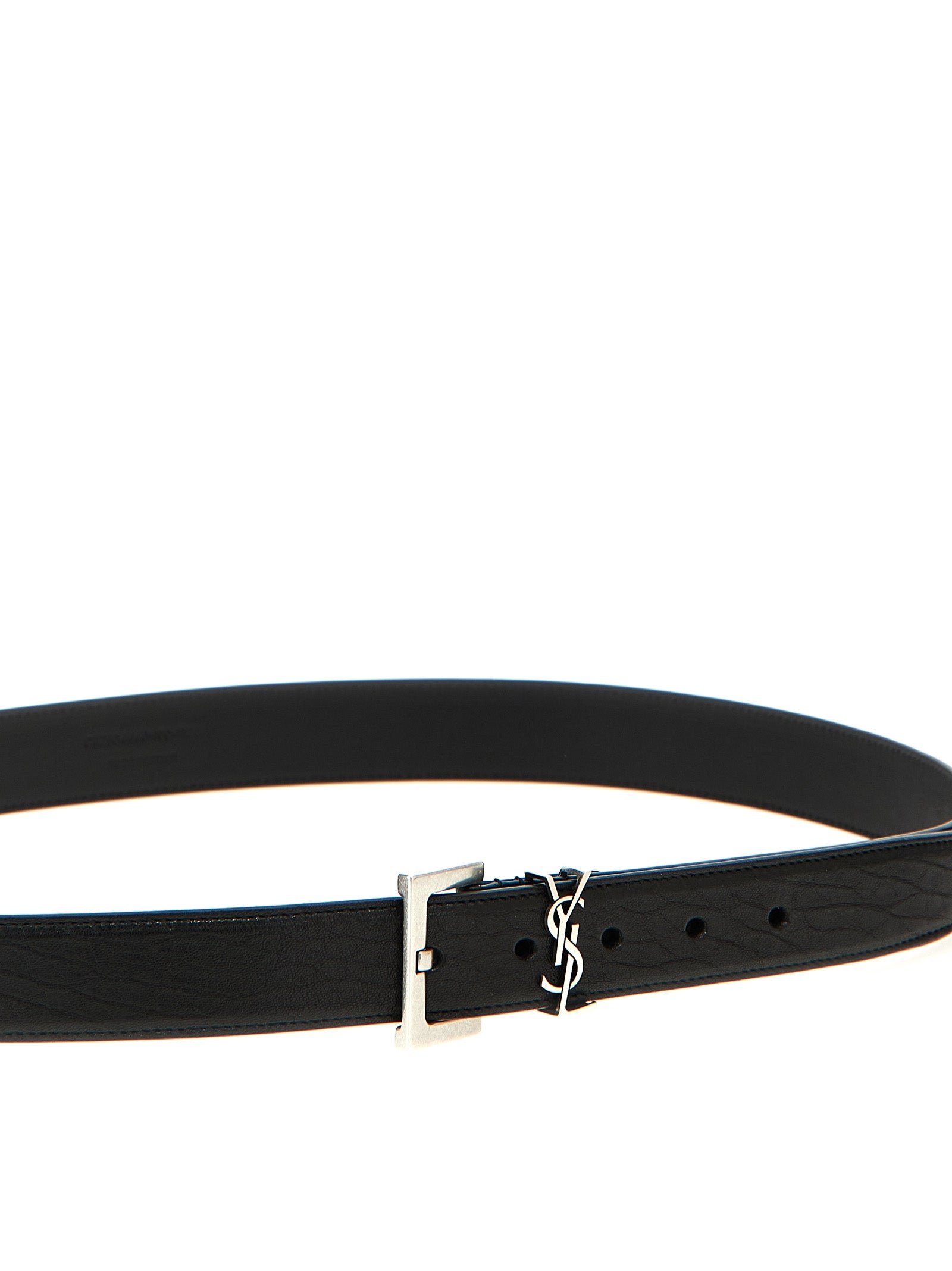 Saint Laurent Black Leather Regular Belt