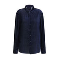 Giorgio Armani Blue Silk Dress Shirt