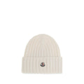 Moncler White Wool Oves Aries Beanie