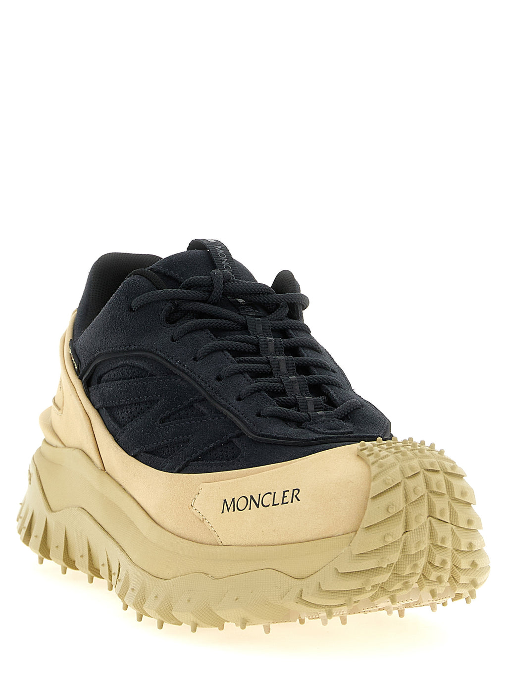Moncler Blue Leather Athletic Sneakers