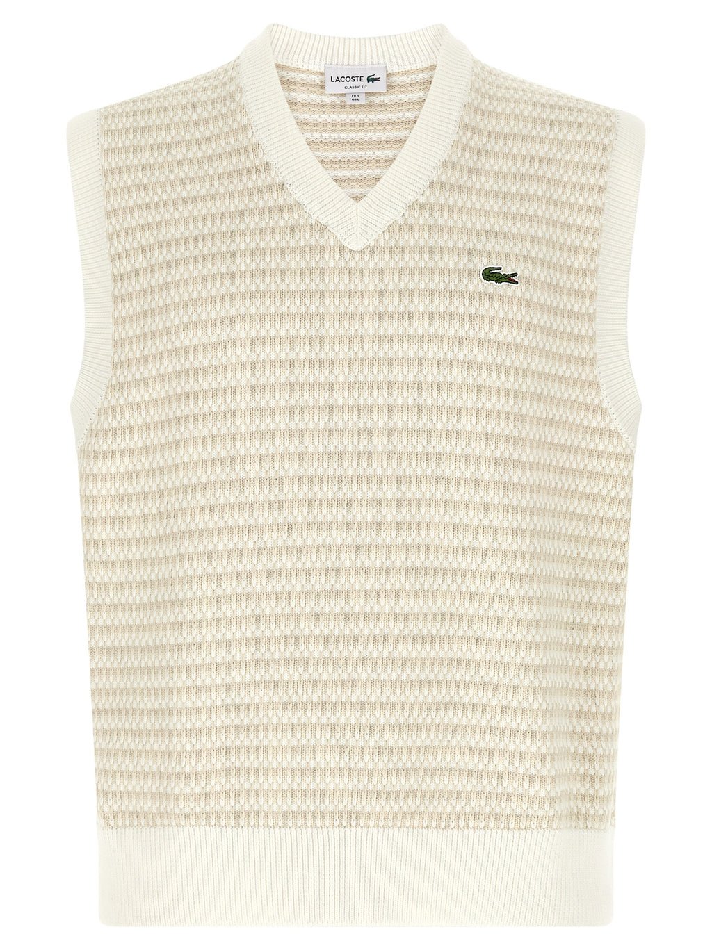 Lacoste Beige Cotton Sleeveles Sweater