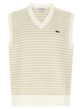 Lacoste Beige Cotton Sleeveles Sweater