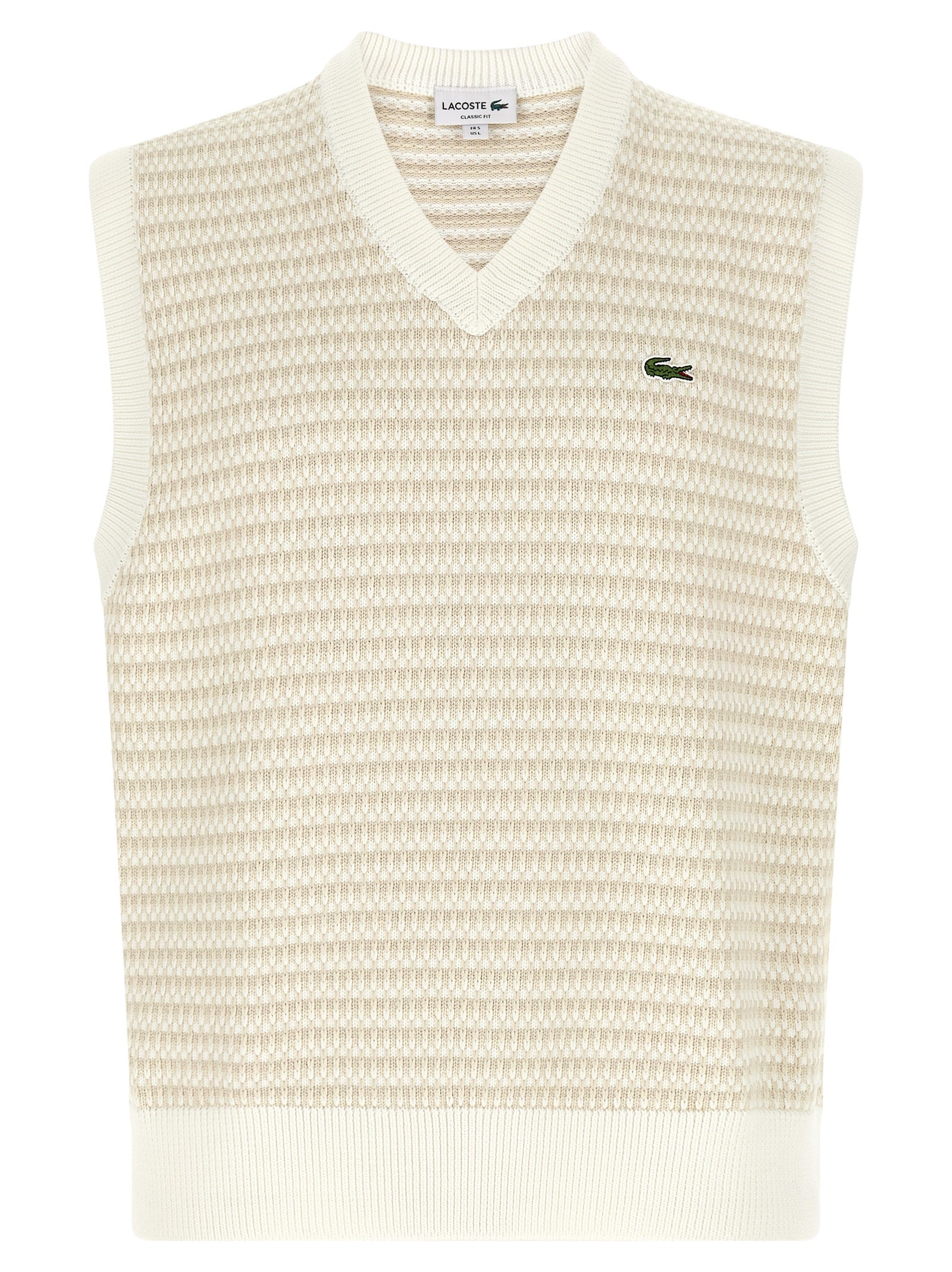 Lacoste Beige Cotton Sleeveles Sweater