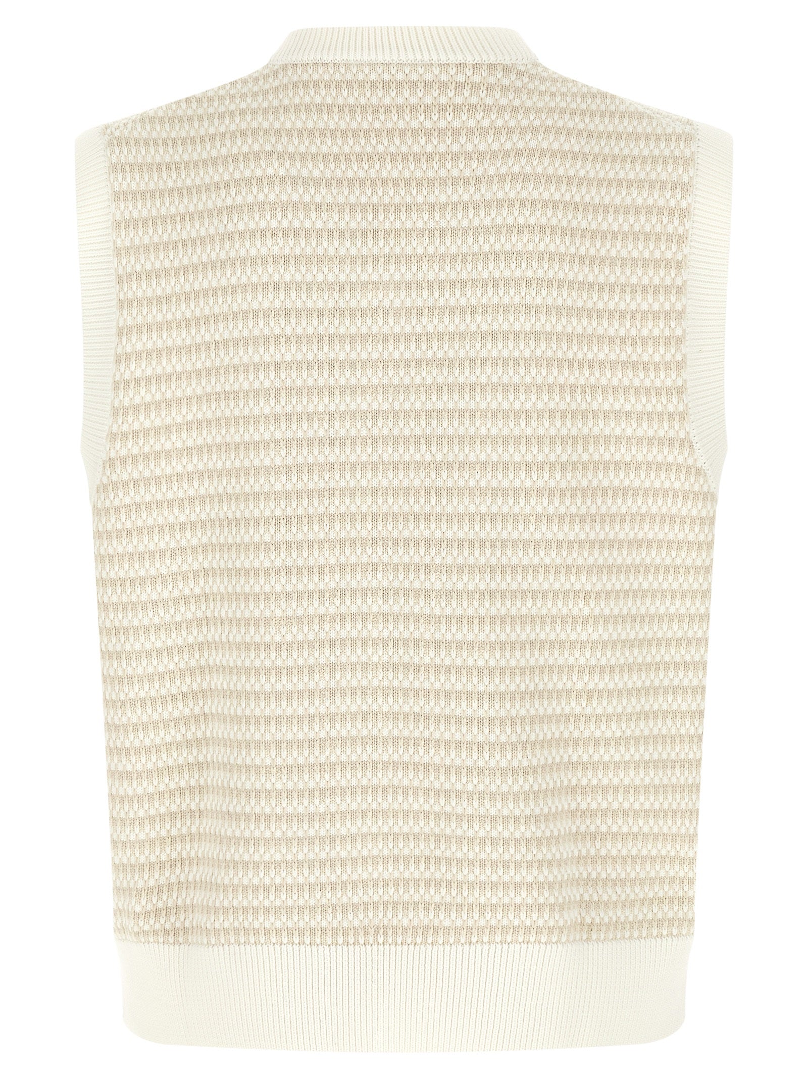 Lacoste Beige Cotton Sleeveles Sweater