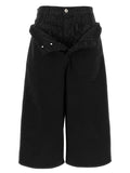 The Attico Black Cotton Cropped Jeans