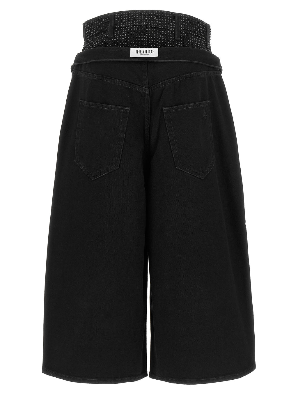The Attico Black Cotton Cropped Jeans