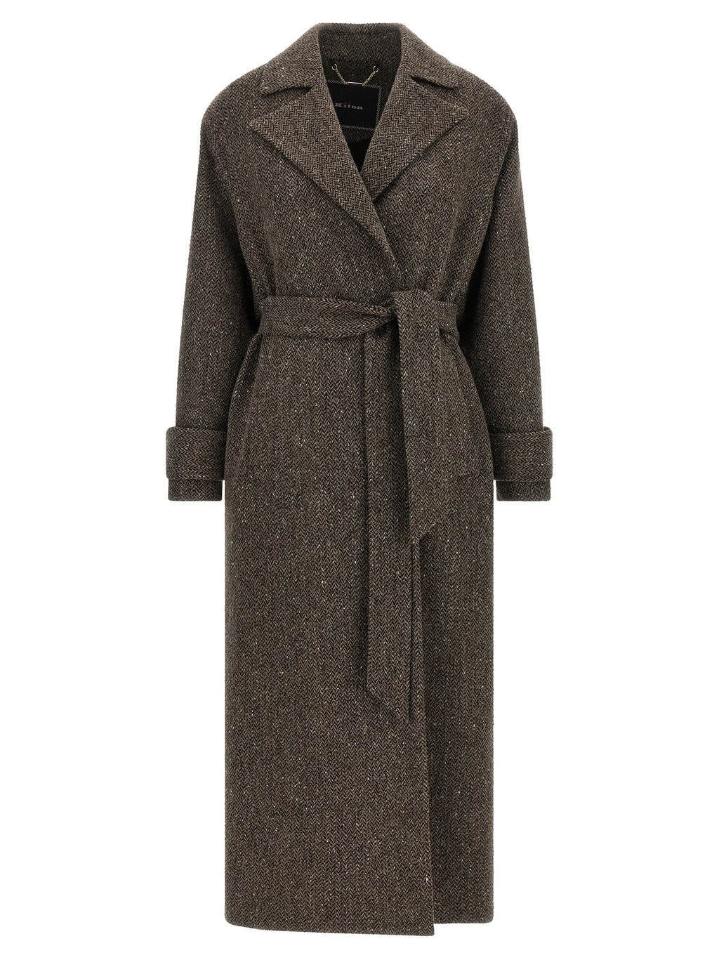 Kiton Brown Virgin Wool Coat