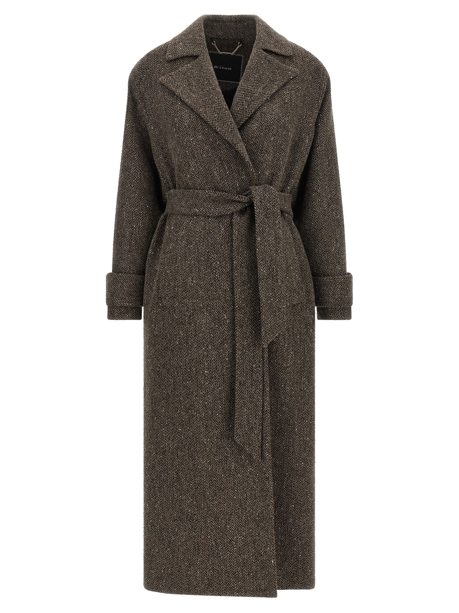 Kiton Brown Virgin Wool Coat