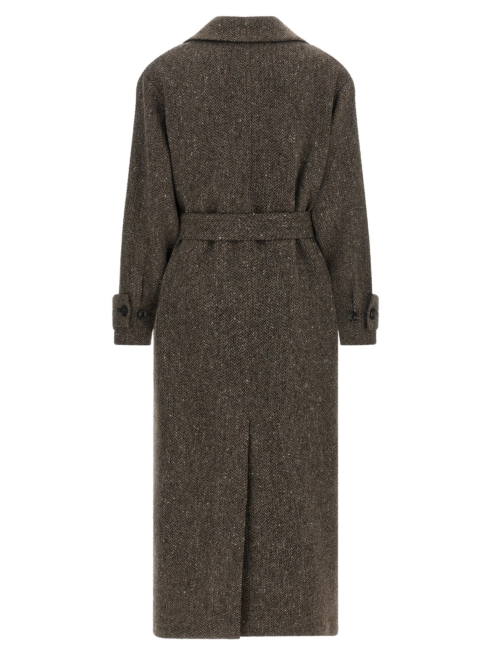 Kiton Brown Virgin Wool Coat