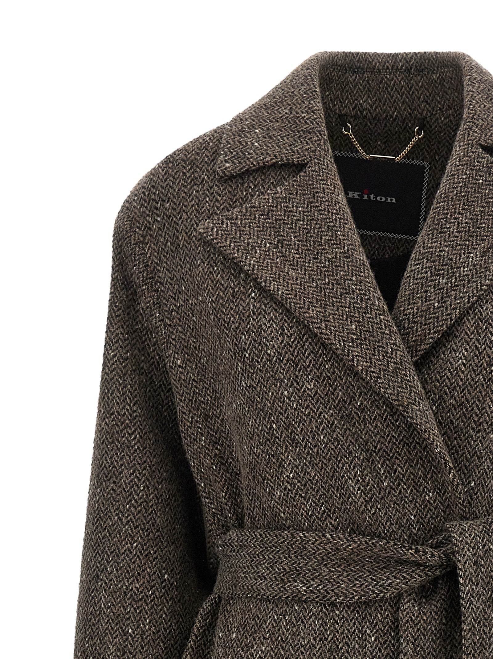 Kiton Brown Virgin Wool Coat