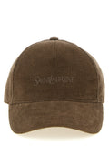 Saint Laurent Brown Cotton Cap (Baseball Hat)