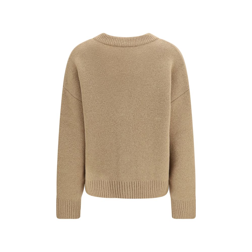 Ami Paris Beige Alpaca Vicugna Pacos Cardigan