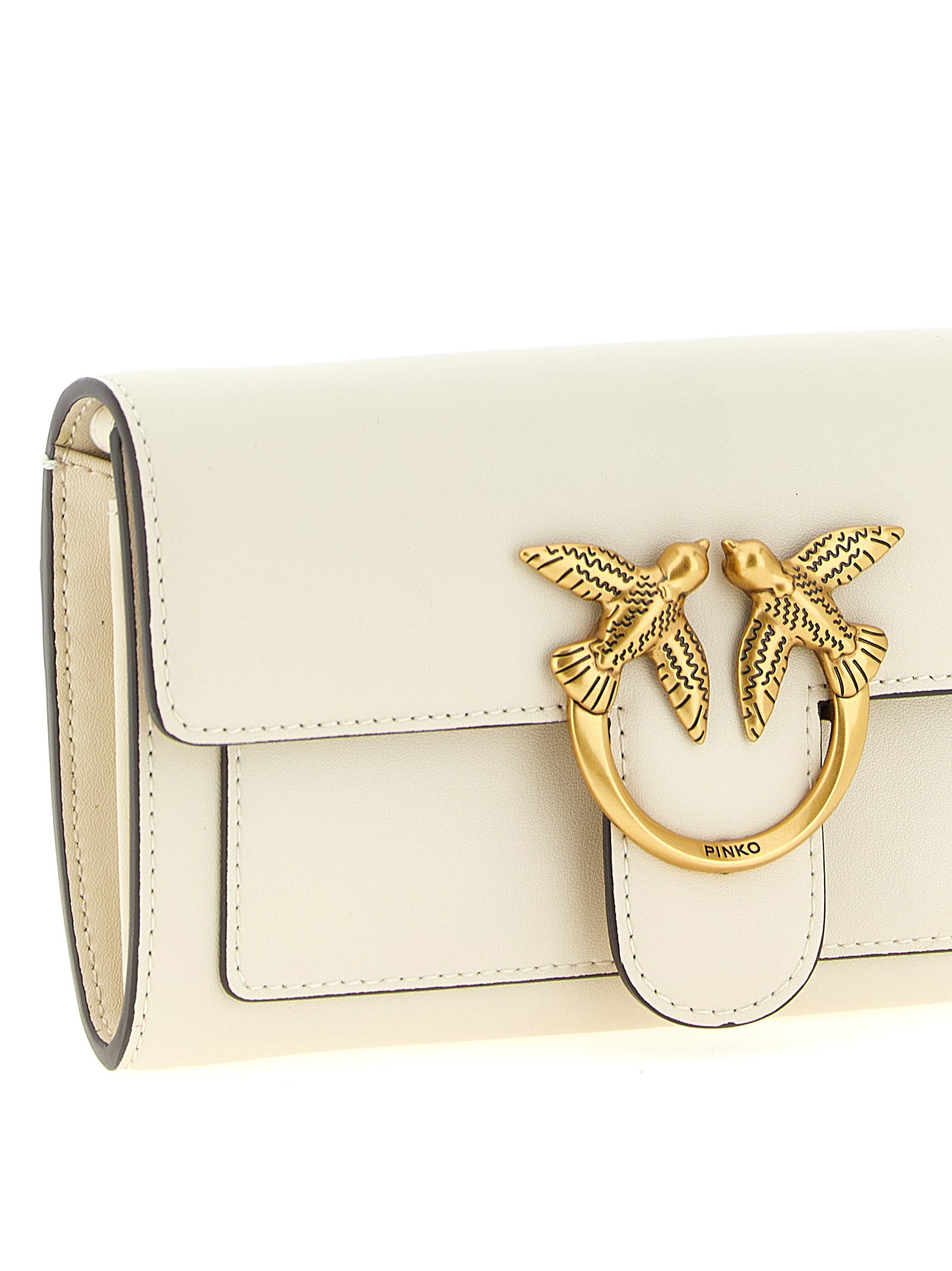 PINKO White Calfskin Cardholder