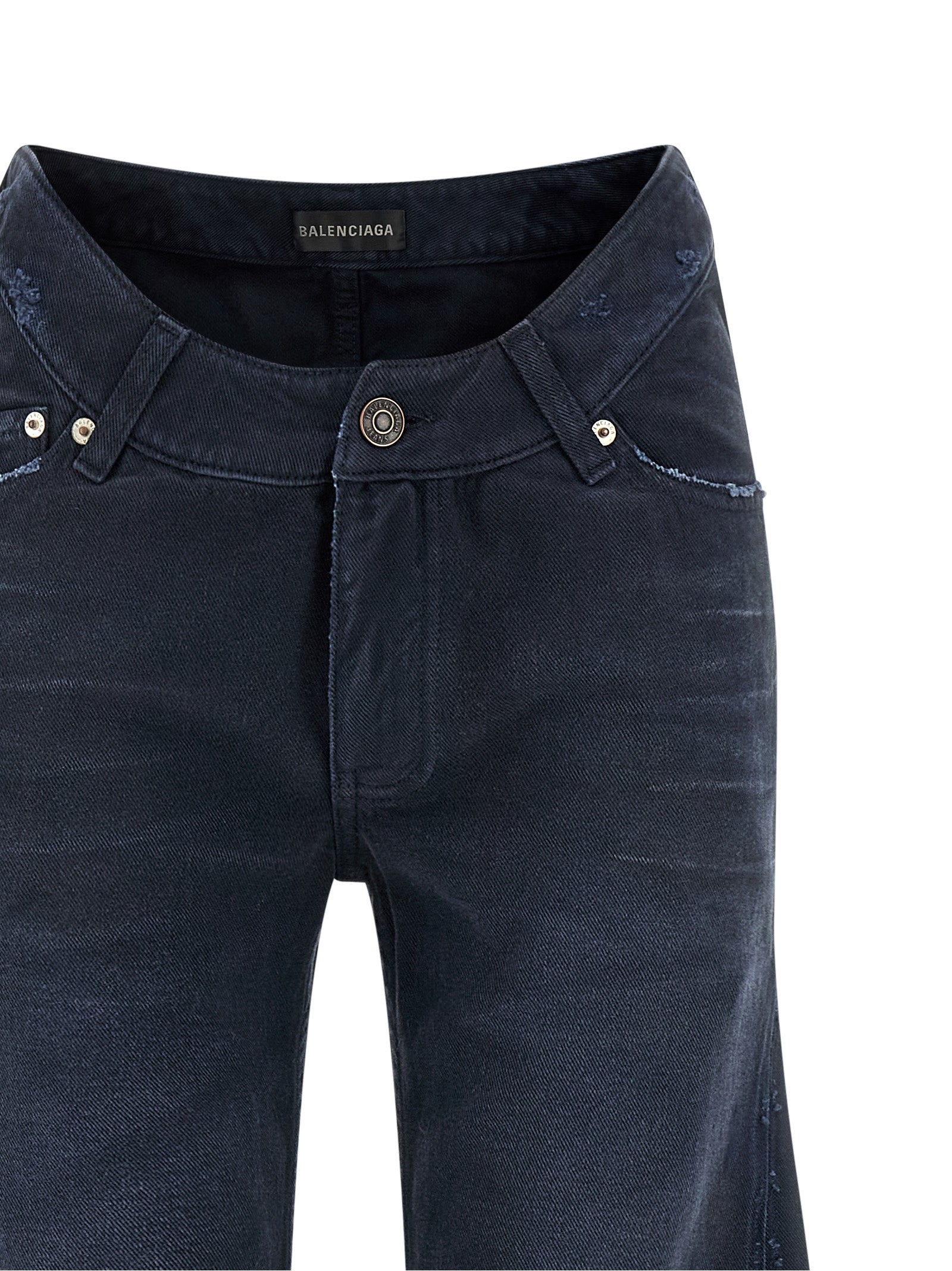 Balenciaga Blue Cotton Flared Jeans