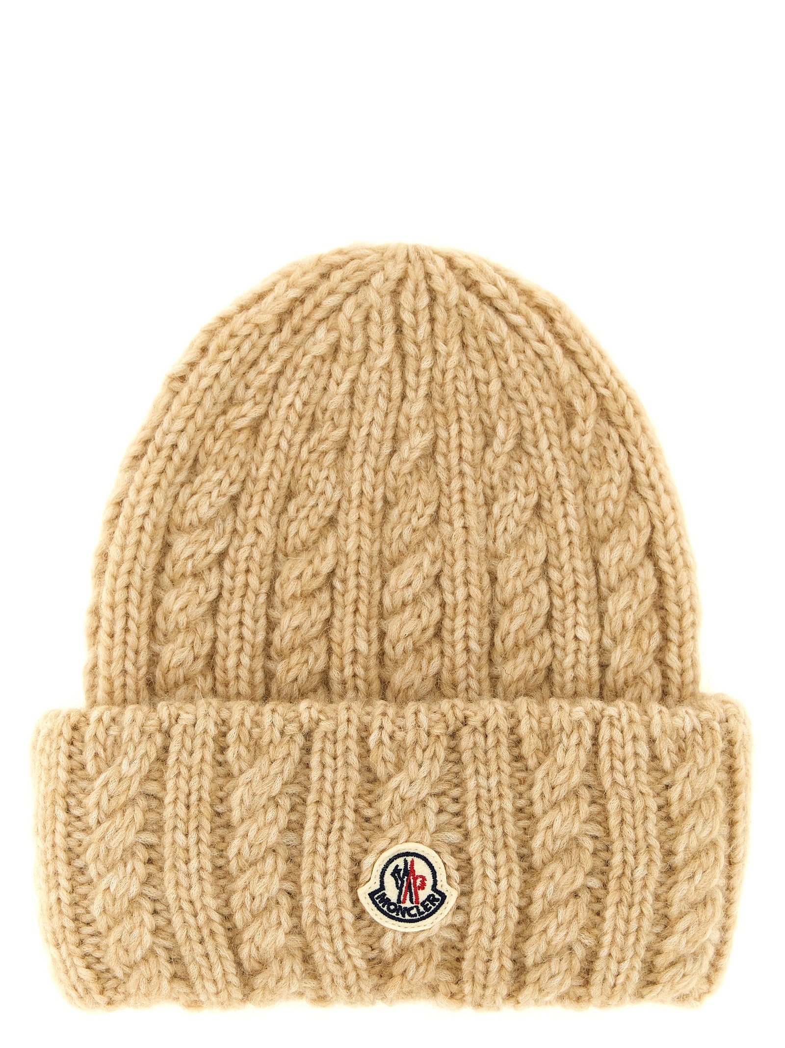 Moncler Beige Alpaca Leather Beanie