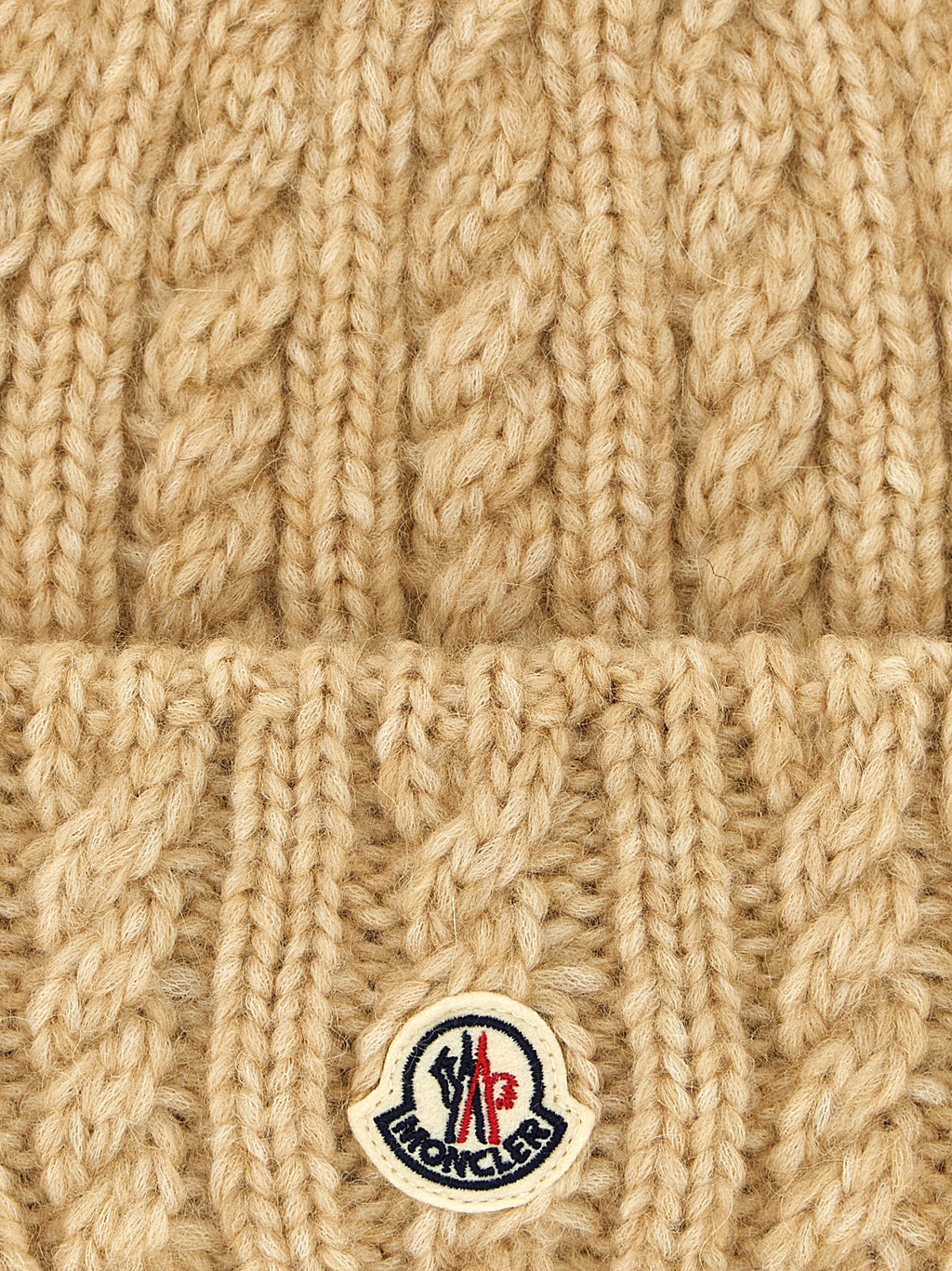 Moncler Beige Alpaca Leather Beanie