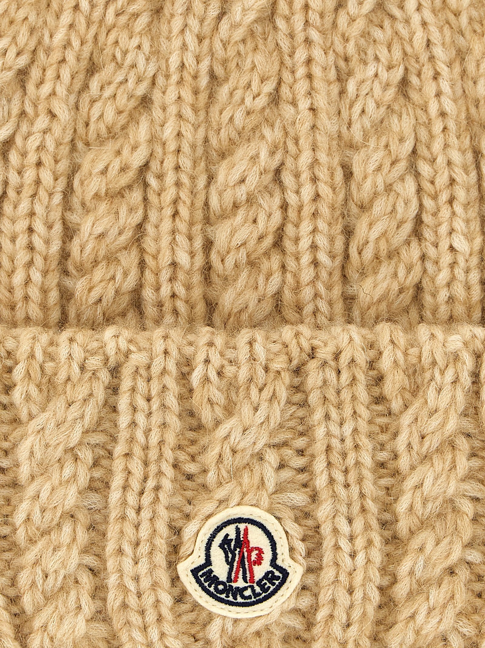 Moncler Beige Alpaca Leather Beanie