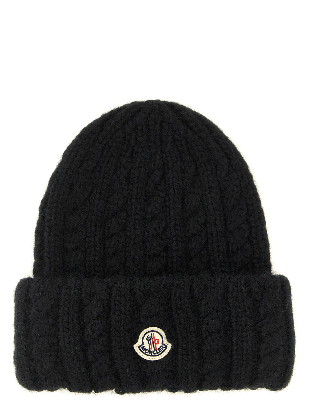 Moncler Black Alpaca Leather Beanie