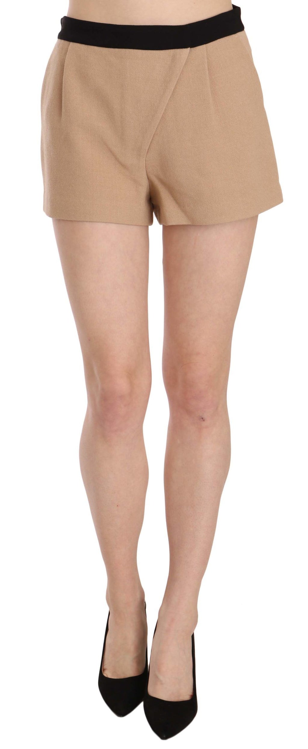 Costume National Shorts Beige Baumwolle Mittlere Taille Mini Kurz