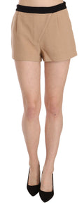 Costume National Shorts Beige Baumwolle Mittlere Taille Mini Kurz