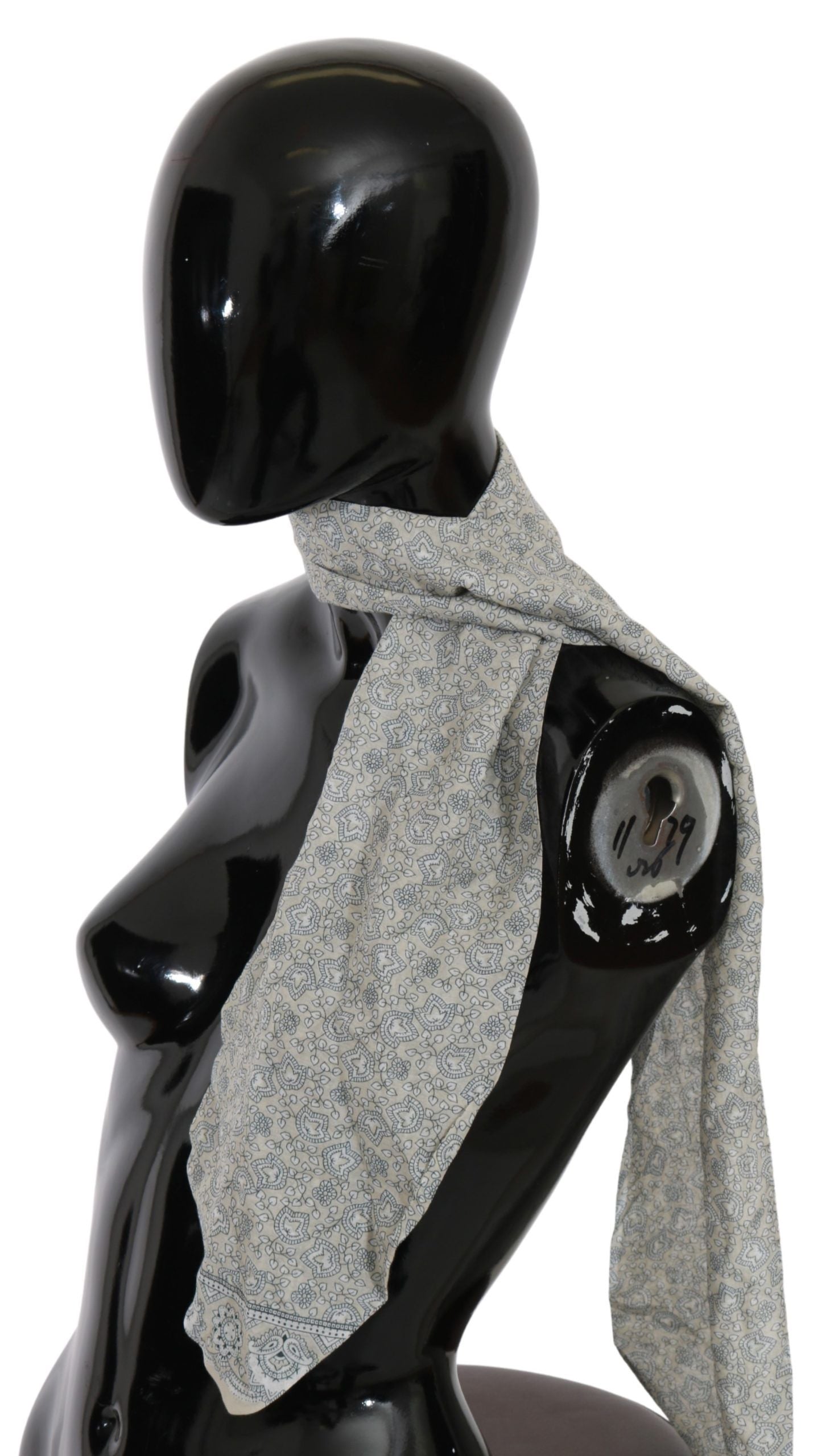 Ermanno Scervino Baumwolle Beige Blau Fantasy Print Schal