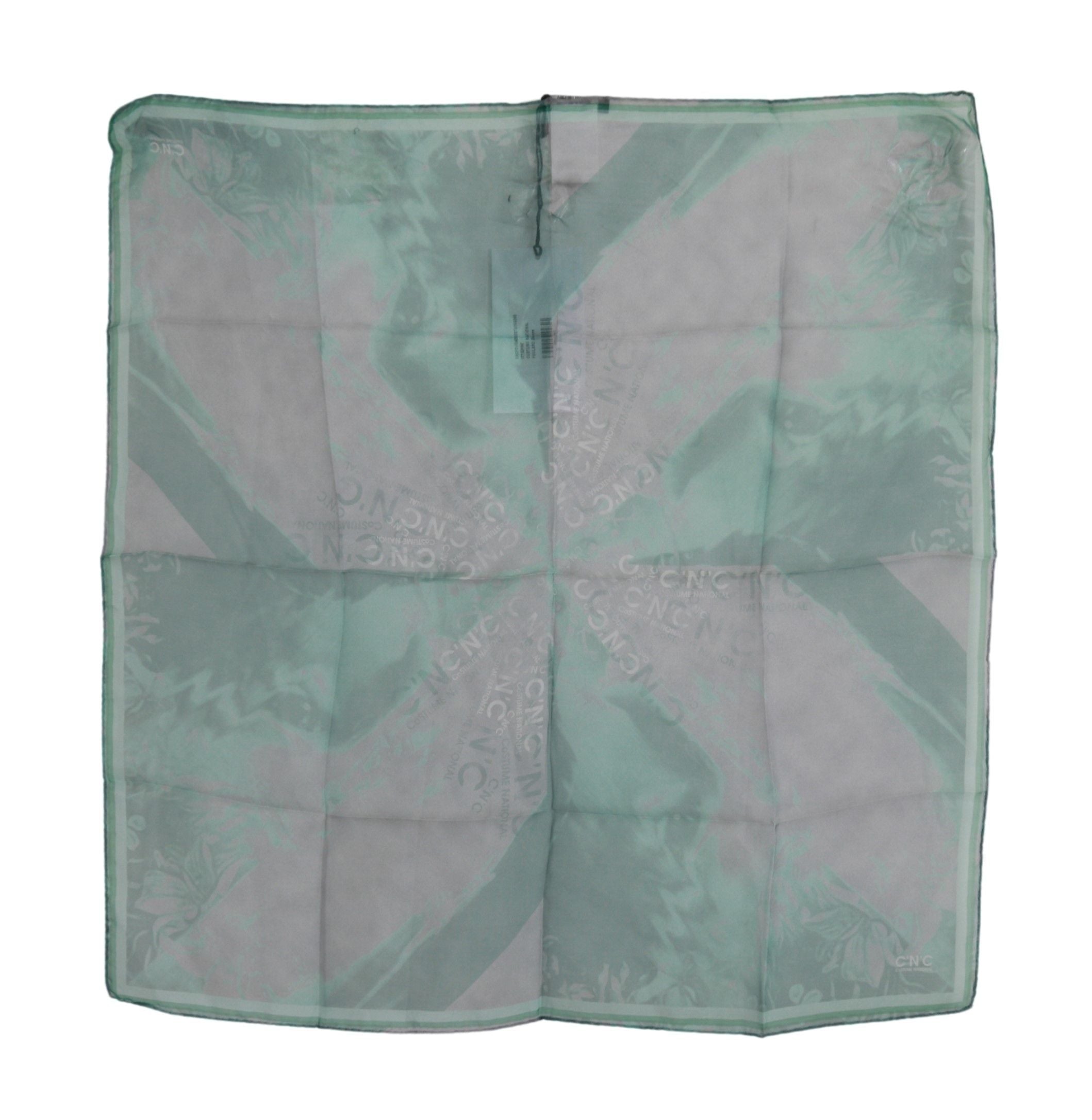 Costume National Grüner Seidenschal Foulard Wickelschal