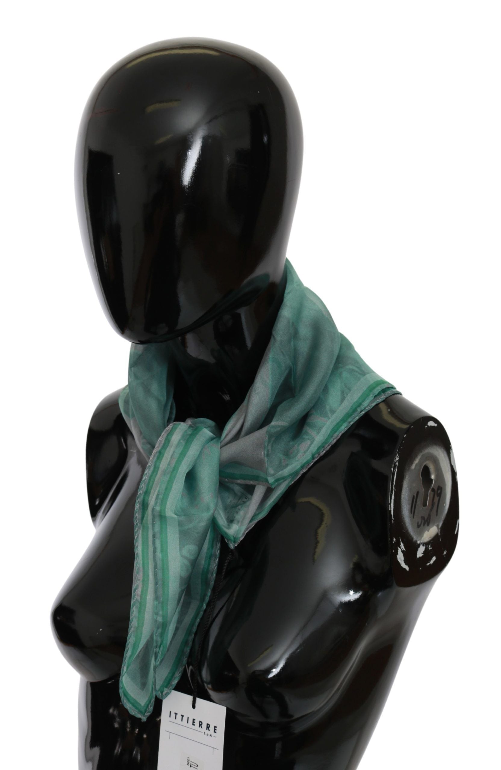 Costume National Grüner Seidenschal Foulard Wickelschal