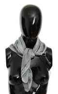 Costume National Grauer Seidenschal Foulard Wickelschal