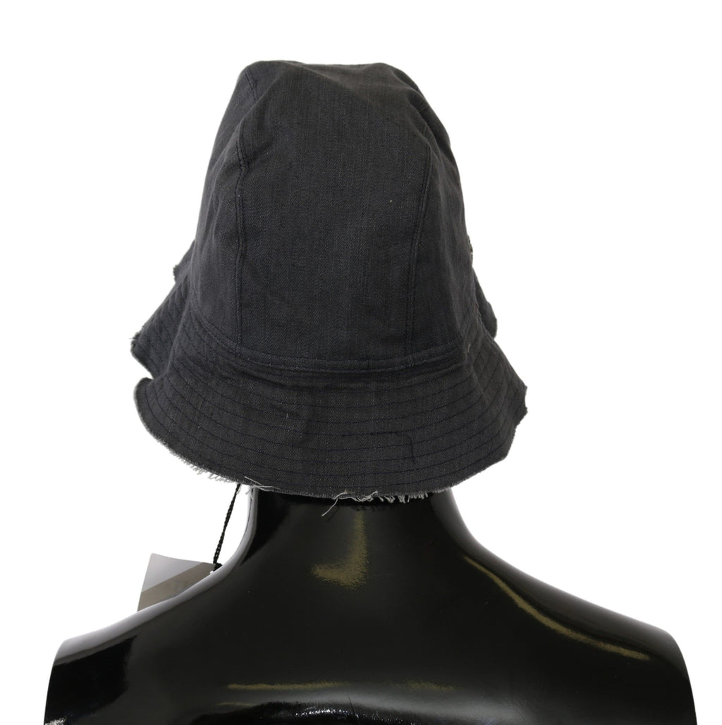 Costume National Schwarz gewaschene breite Krempe Outdoor Eimer Hut