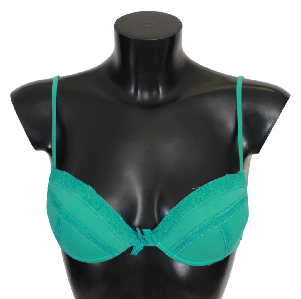 Ermanno Scervino Grüner Push Up BH 100% Baumwolle Unterwäsche