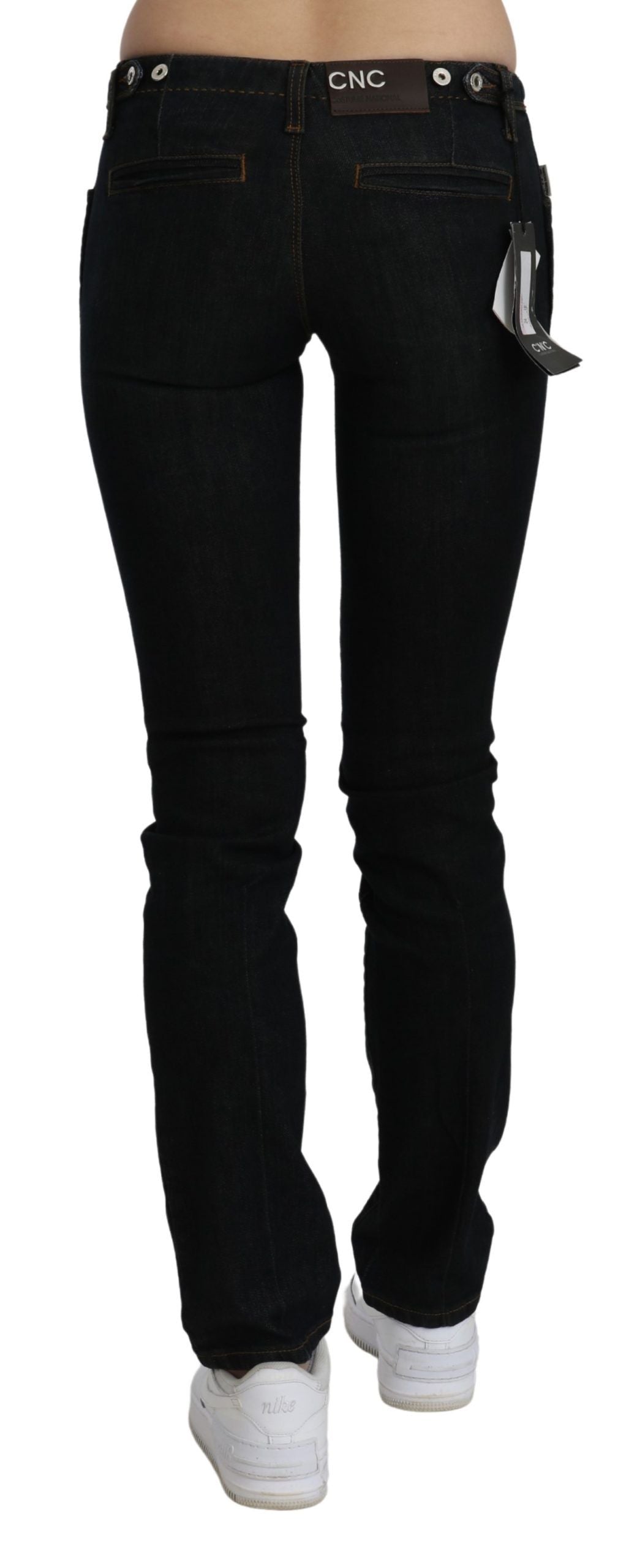 Costume National Schwarze Mid Waist Skinny Denim Baumwolljeans