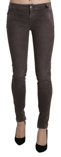 Ermanno Scervino Brown Low Waist Skinny Slim Trouser Baumwolljeans