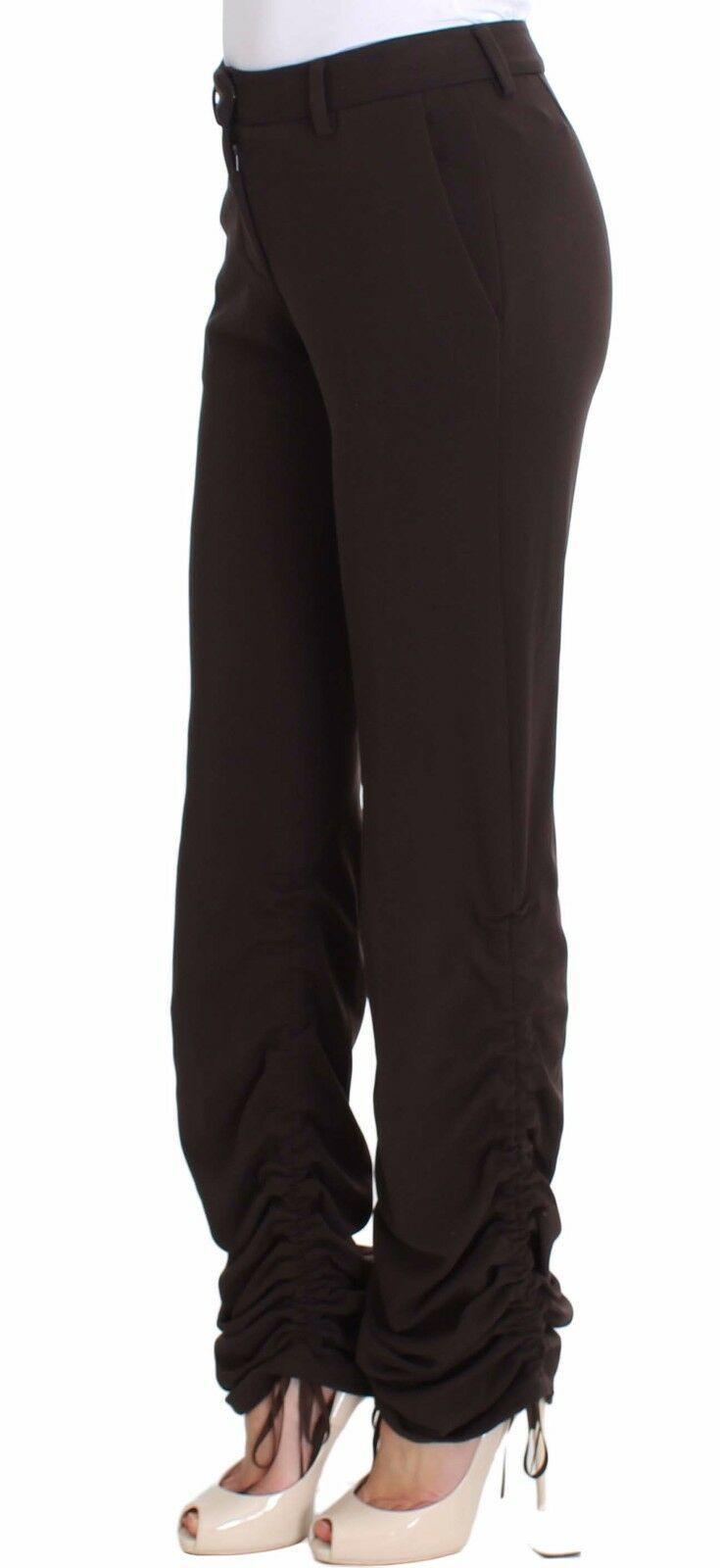 Ermanno Scervino Braune Stretch Freizeithosen Hosen