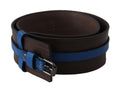 Costume National Brauner Thin Blue Line Lederschnallengürtel