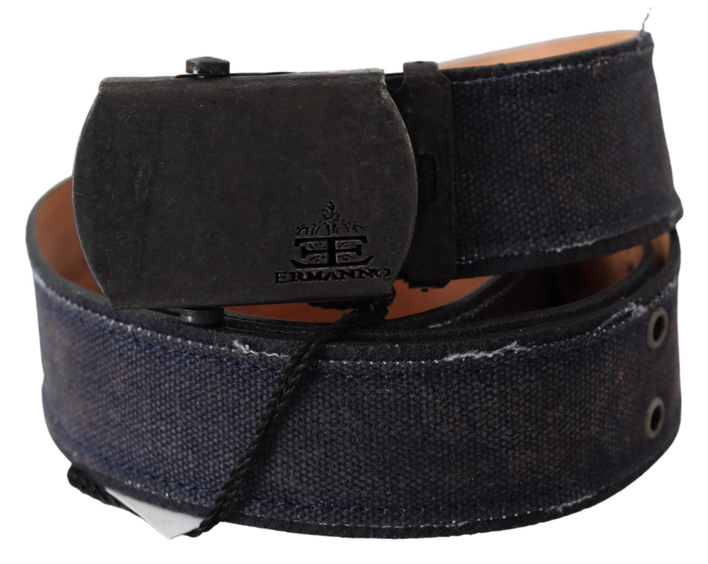 Ermanno Scervino Blauer Leder-Ratschenschnallen-Gürtel