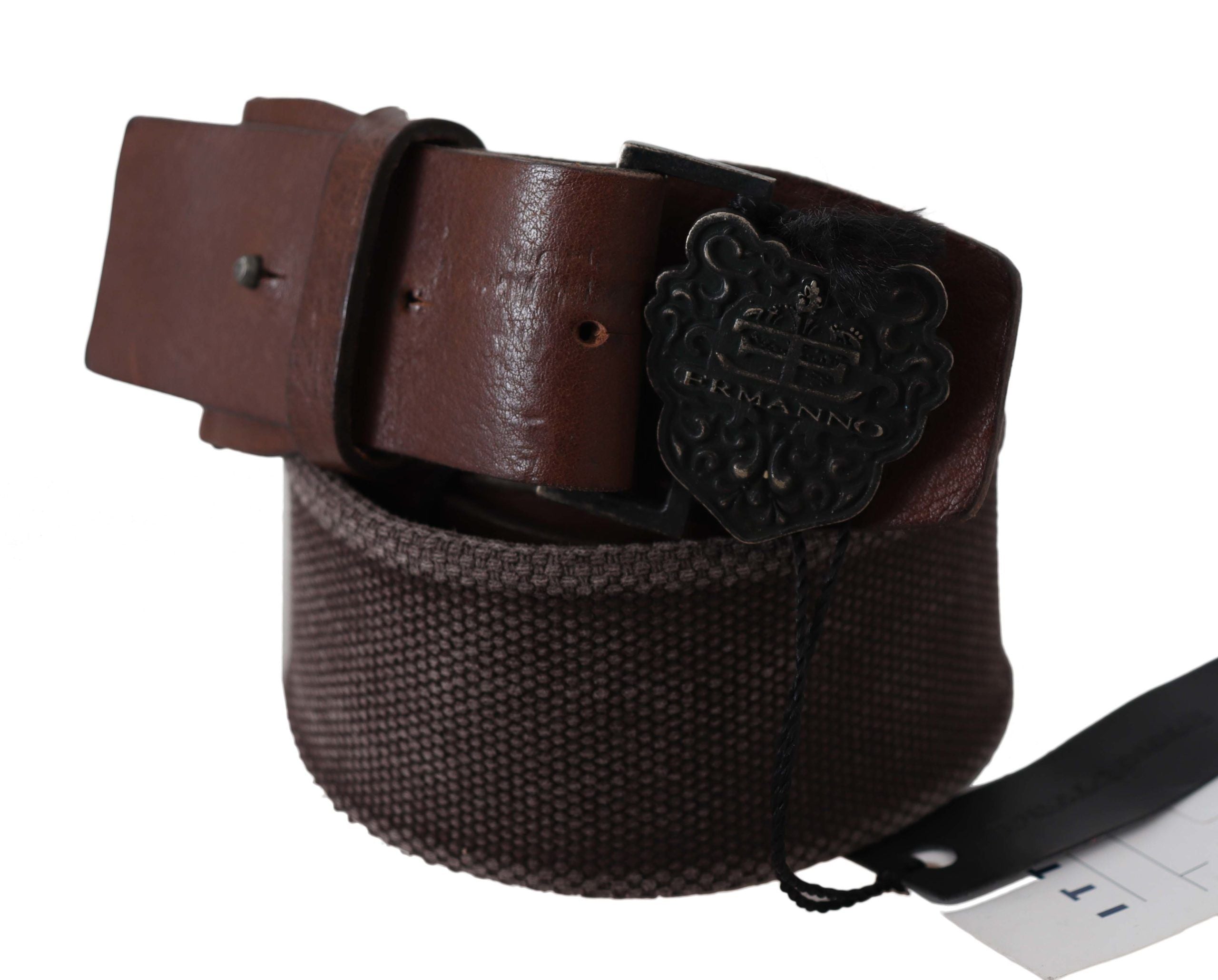 Ermanno Scervino Dunkelbrauner Leder-Gürtel mit breiter Schnalle