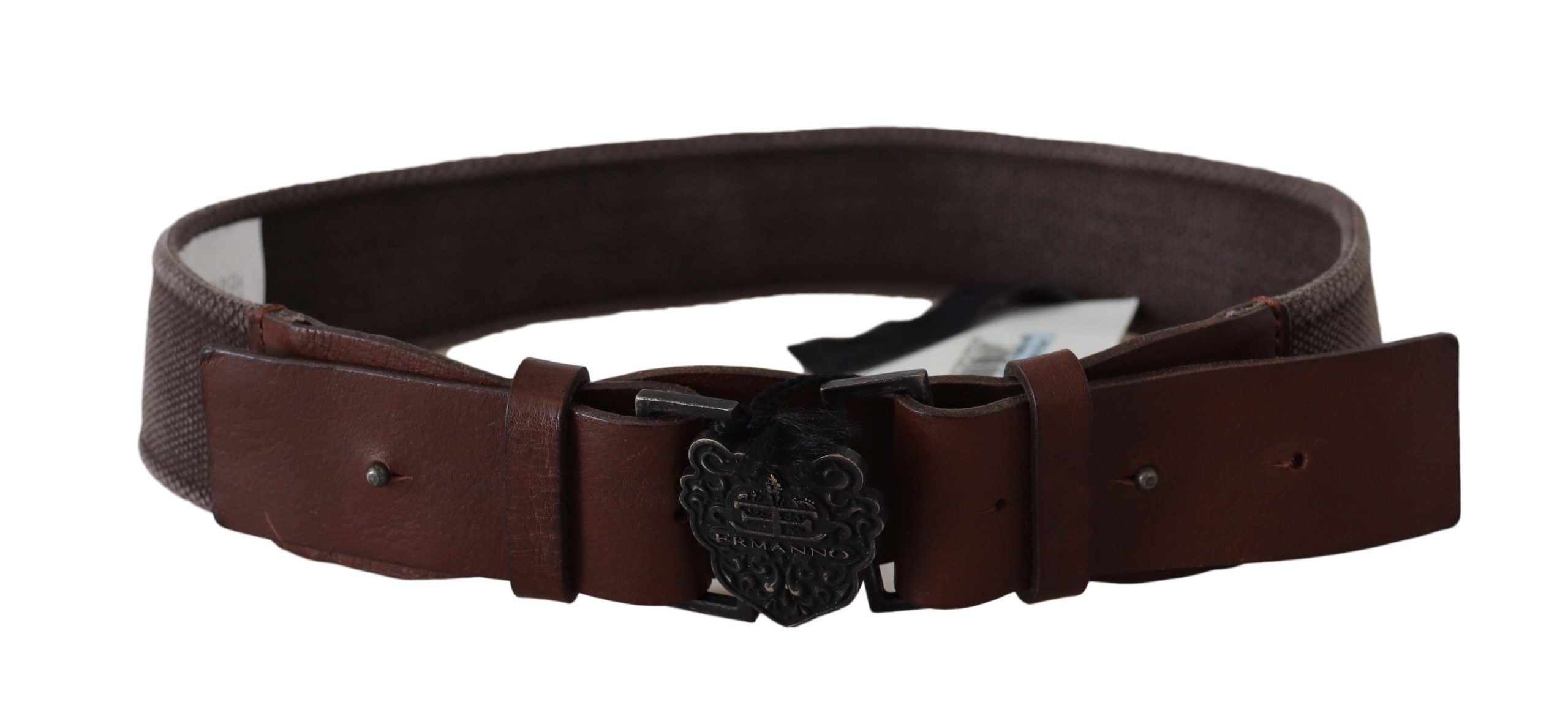 Ermanno Scervino Dunkelbrauner Leder-Gürtel mit breiter Schnalle