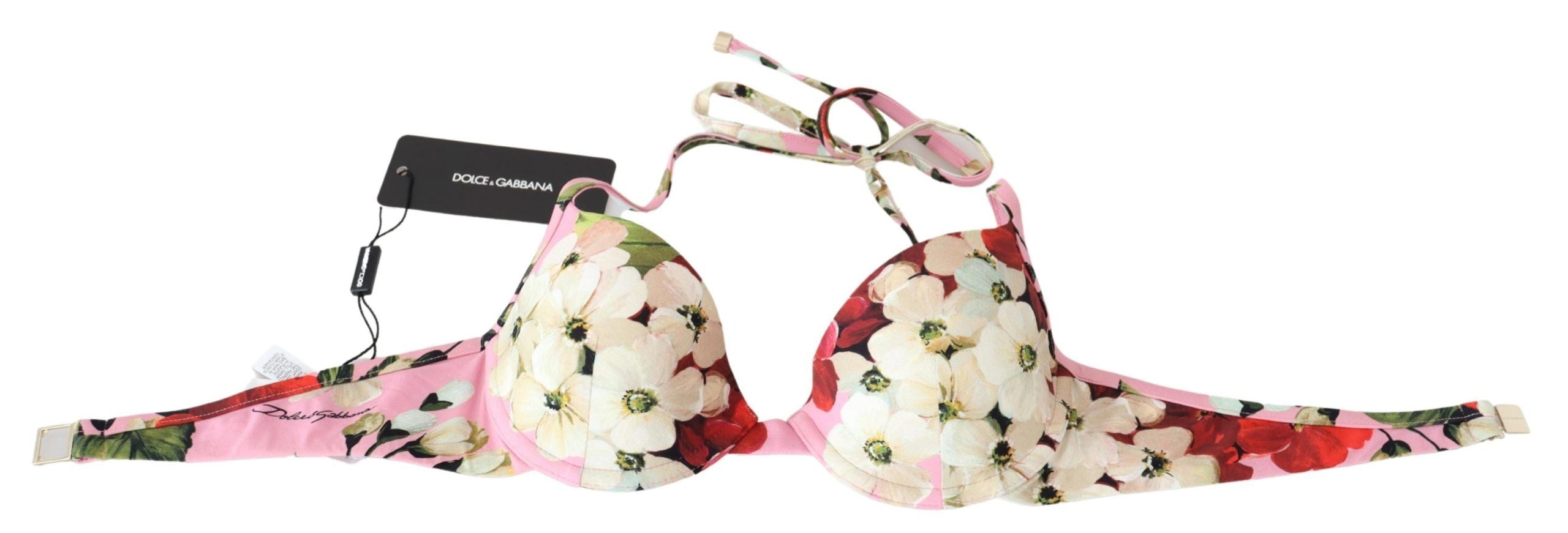 Dolce & Gabbana Multicolor Floral Badeanzug Bademode Bikini-Oberteile