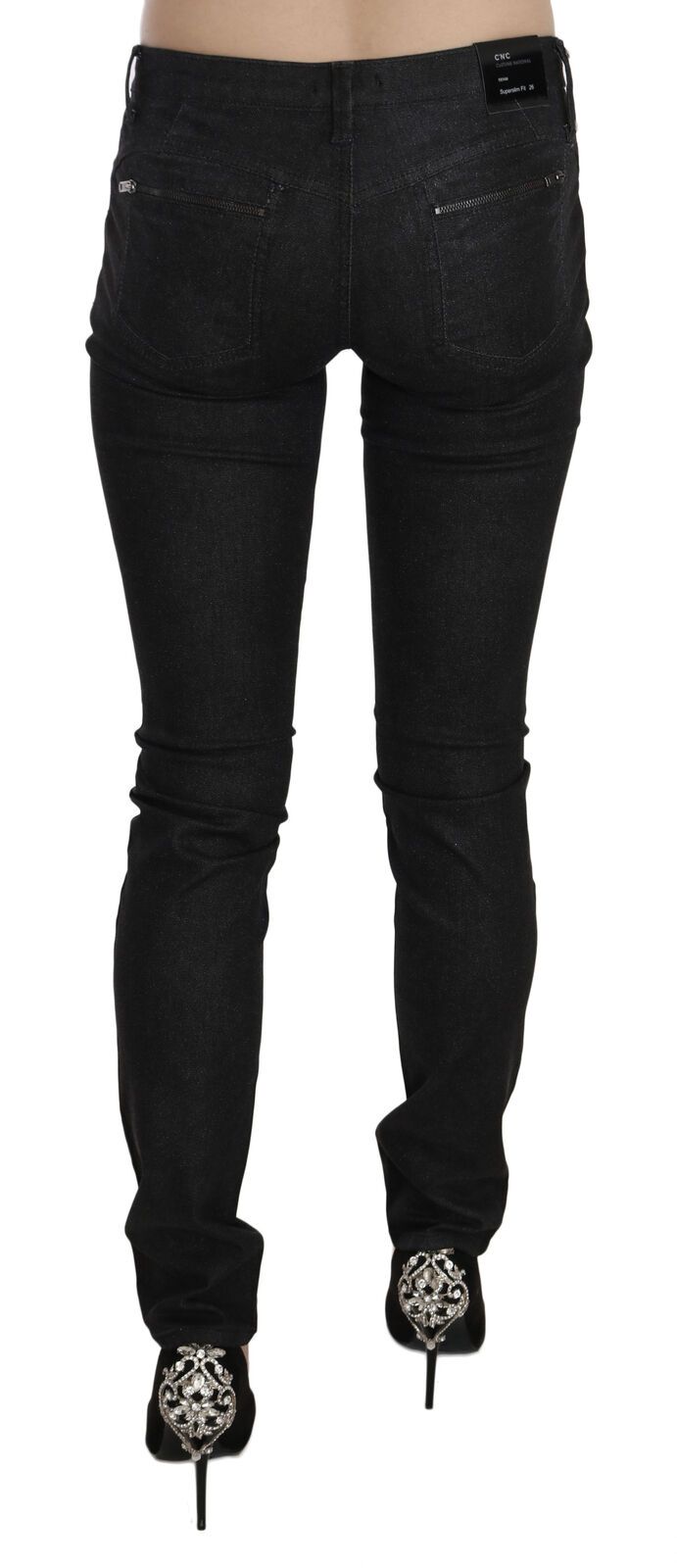 Costume National Schwarze Low Waist Skinny Casual Denim Jeans