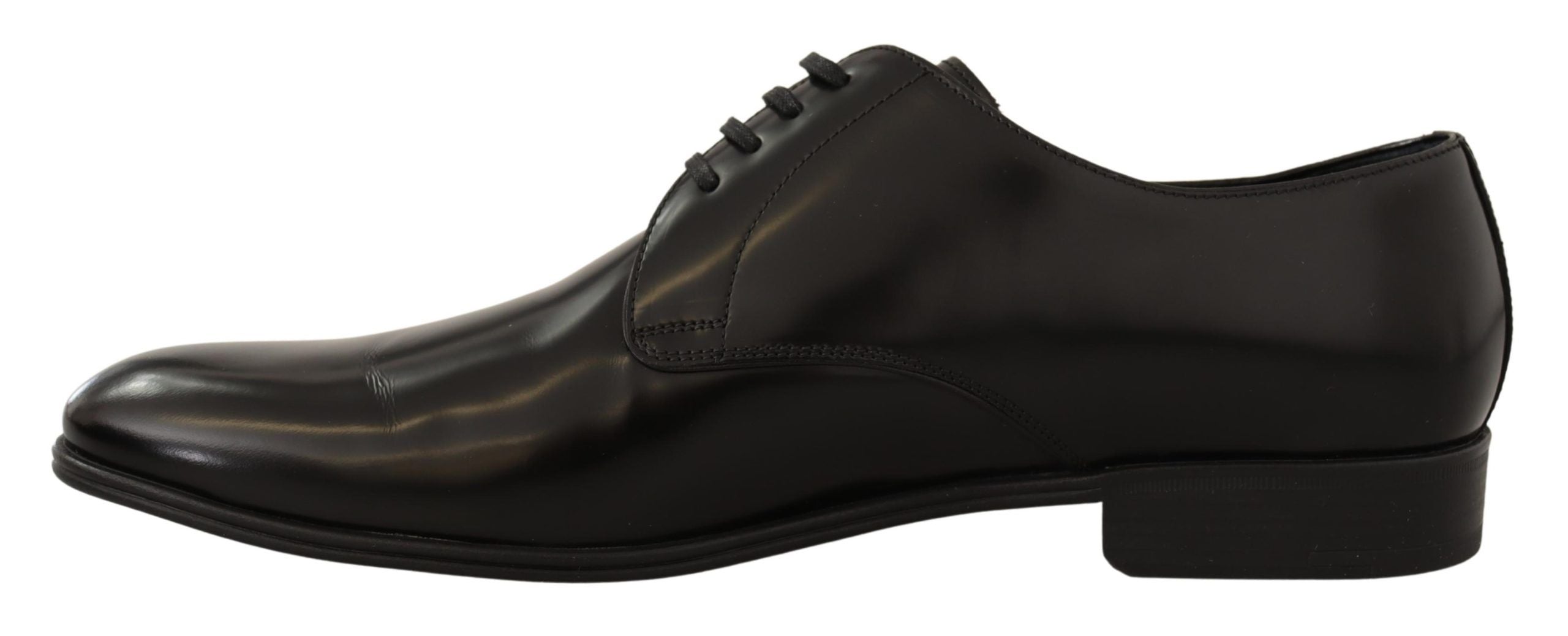 Dolce & Gabbana Schwarze Leder Schnürschuhe Männer Kleid Derby Schuhe