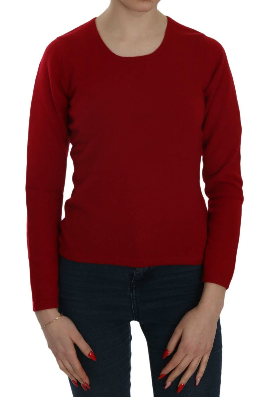 MILA SCHÖN Roter Rundhals-Pullover Kaschmirpullover